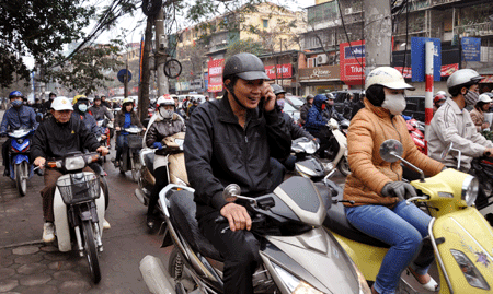 Cảnh ùn tắc giao thông trên phố Thái Hà. Ảnh: Ngọc Lân Cảnh ùn tắc giao thông trên phố Thái Hà. Ảnh: Ngọc Lân