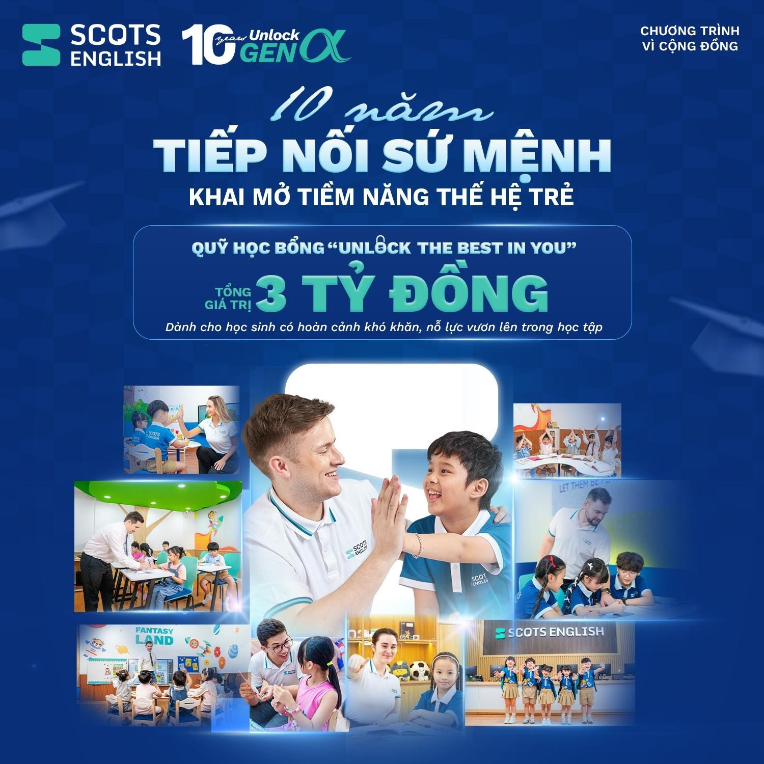 Scots English triển khai Quỹ học bổng “Khai mở tiềm năng – Unlock The Best In You” với tổng trị giá 3 tỷ đồng.