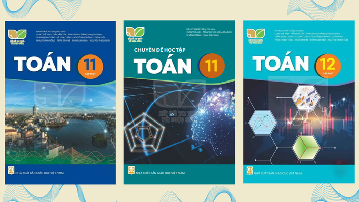 Sách giáo khoa Toán 11 và Toán 12, chuyên đề học tập Toán 11, bộ sách Kết nối tri thức với cuộc sống. Ảnh: KH. mau-kem-khung-hinh-cuoi-anh-bia-facebook.png
