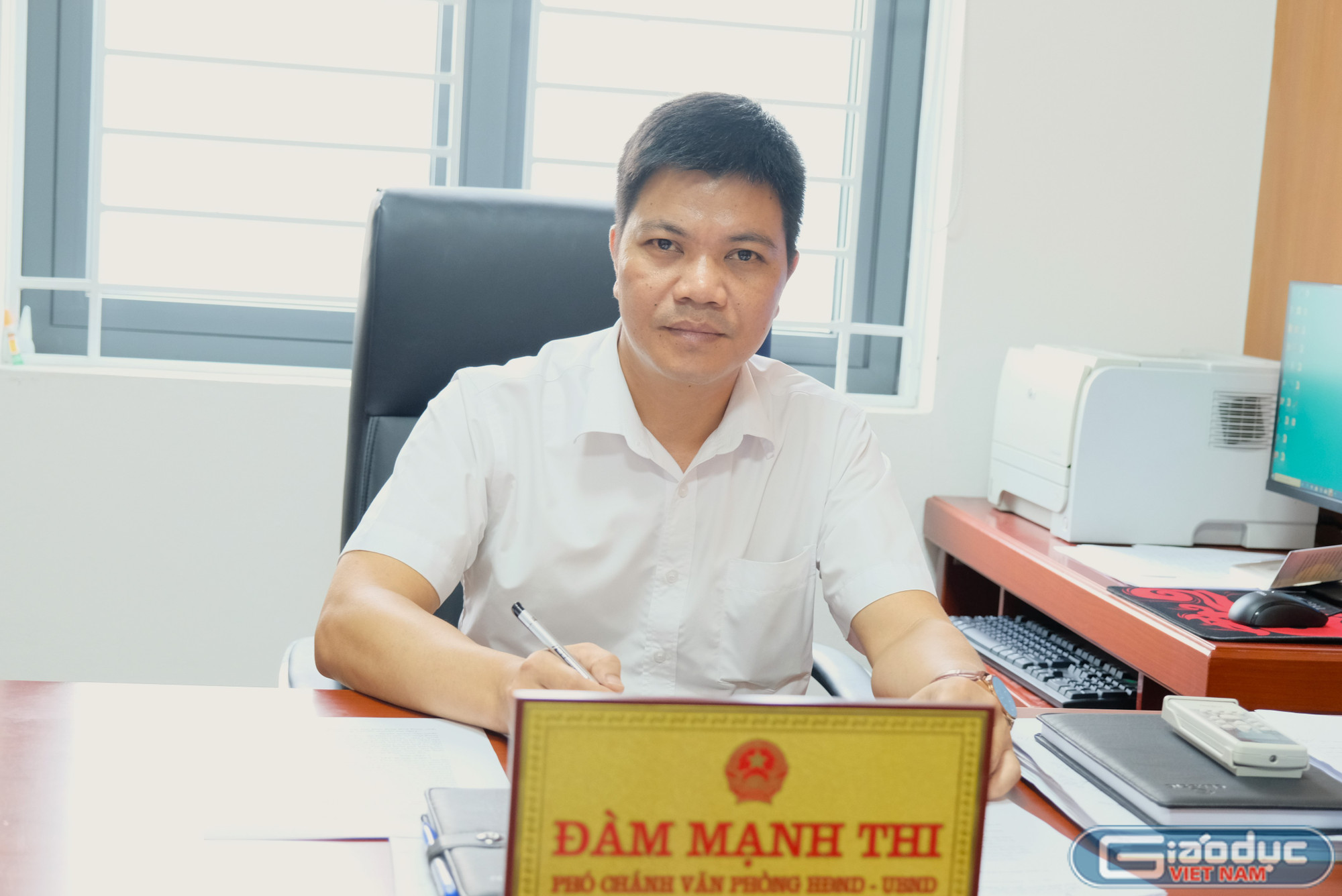 Ông Đàm Mạnh Thi - Phó chánh văn phòng Hội đồng nhân dân, Uỷ ban nhân dân xã Thanh Trì. gdvn-anh-thi.jpg