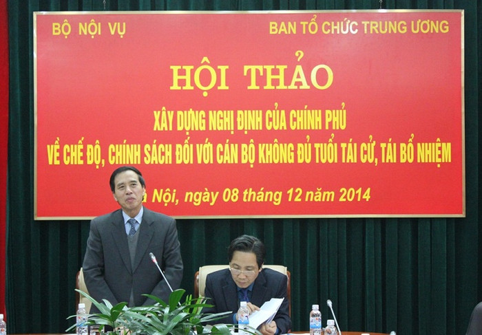 Các cơ quan chức năng đã tổ chức những hội thảo quan trọng trước khi Chính phủ ban hành chính sách mới dành cho cán bộ không đủ điều kiện tuổi để tái cử, tái bổ nhiệm. ảnh: moha.gov.vn Các cơ quan chức năng đã tổ chức những hội thảo quan trọng trước khi Chính phủ ban hành chính sách mới dành cho cán bộ không đủ điều kiện tuổi để tái cử, tái bổ nhiệm. ảnh: moha.gov.vn