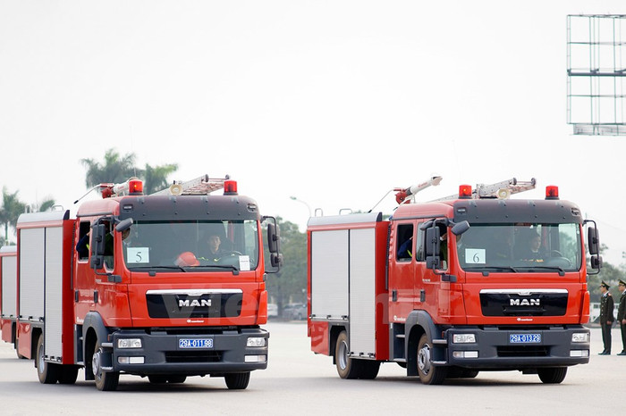 Xe cứu hỏa hiển đại sẵn sàng cho IPU - 132. ảnh: vietnam+