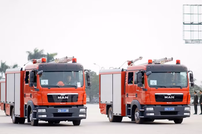 Xe cứu hỏa hiển đại sẵn sàng cho IPU - 132. ảnh: vietnam+