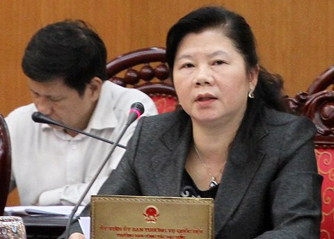 Bà Nguyễn Thị Nương - Trưởng Ban Công tác đại biểu. Bà Nguyễn Thị Nương - Trưởng Ban Công tác đại biểu.