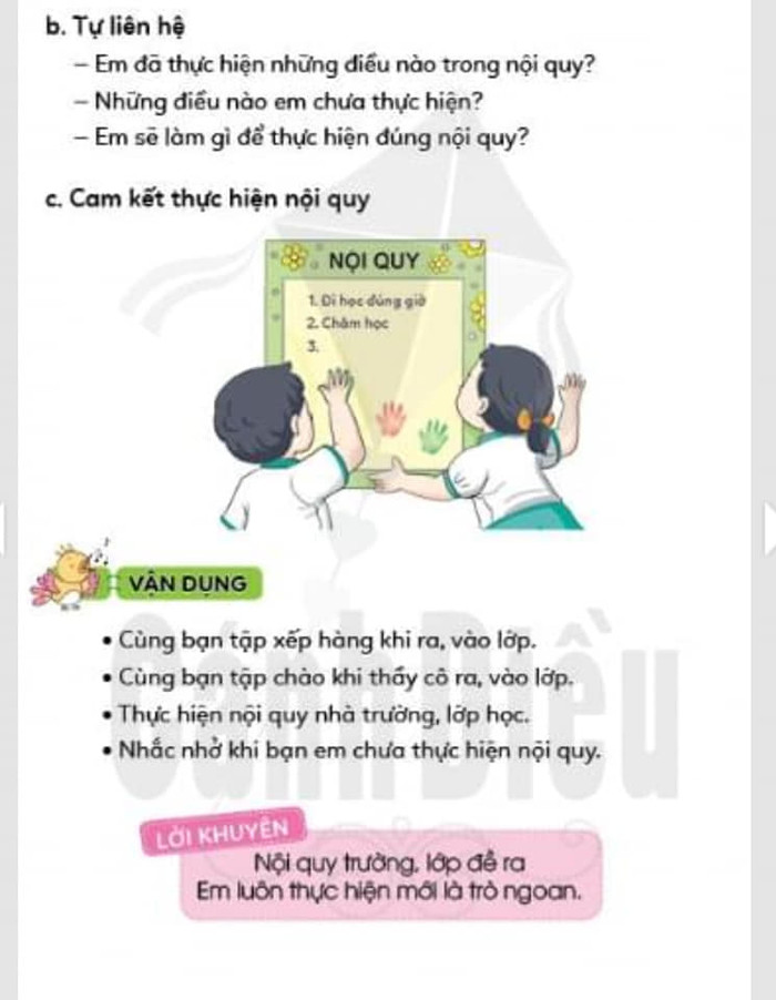 Học sinh vừa học chữ cái mà đã được yêu cầu trả lời về nội quy nhà trường (bài đầu tiên môn Đạo đức, sách Cánh Diều: ảnh chụp từ màn hình) Học sinh vừa học chữ cái mà đã được yêu cầu trả lời về nội quy nhà trường (bài đầu tiên môn Đạo đức, sách Cánh Diều: ảnh chụp từ màn hình)