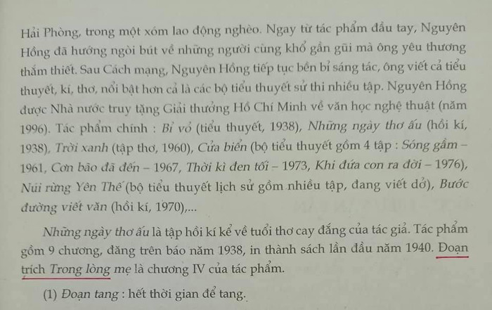 Phần chú thích gọi là đoạn trích