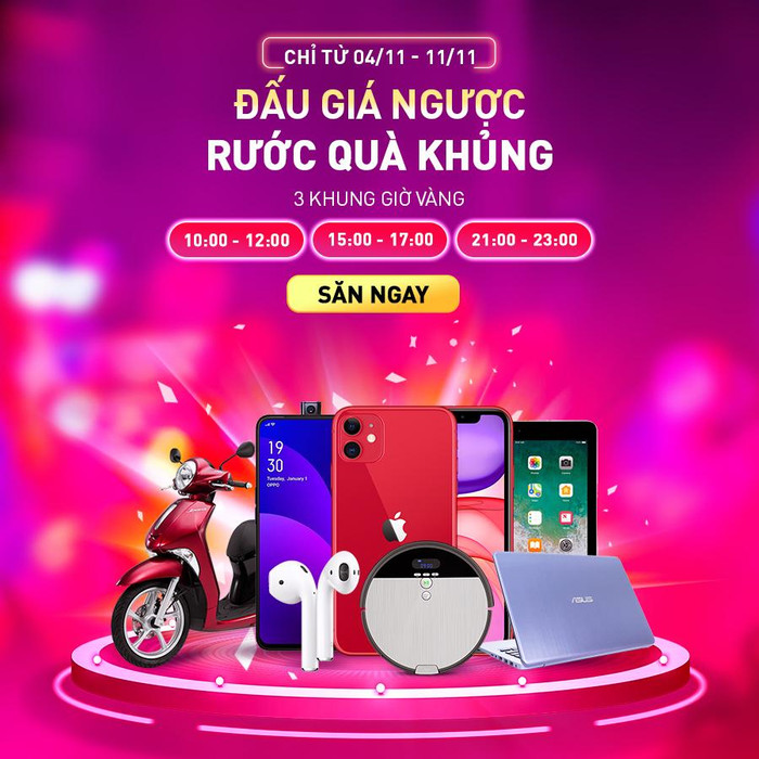 Đấu giá ngược, rước quà khủng.