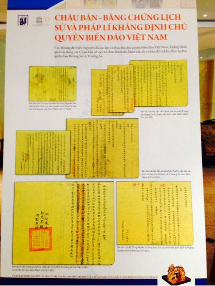 Các châu bản triều Nguyễn khẳng định chủ quyền của Việt Nam đối với hai quần đảo Hoàng Sa và Trường Sa, ảnh: Báo Nhân dân. Các châu bản triều Nguyễn khẳng định chủ quyền của Việt Nam đối với hai quần đảo Hoàng Sa và Trường Sa, ảnh: Báo Nhân dân.