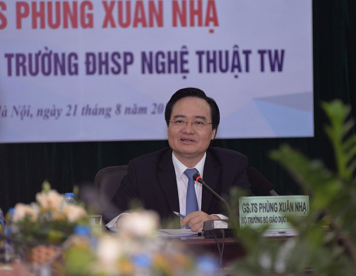 Bộ trưởng Bộ Giáo dục và Đào tạo Phùng Xuân Nhạ phát biểu chỉ đạo tại buổi làm việc. Bộ trưởng Bộ Giáo dục và Đào tạo Phùng Xuân Nhạ phát biểu chỉ đạo tại buổi làm việc.