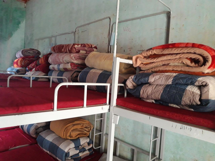 Nhà trường đầy đủ chăn, nệm cho các em học sinh bán trú. Ảnh: Phòng Giáo dục và Đào tạo huyện Xín Mần cung cấp