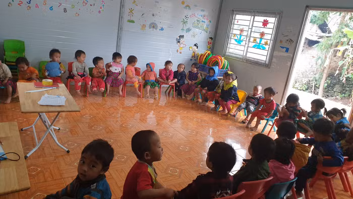 Lớp học của cô Lèn tại điểm trường Mã Pì Lèng A. (Ảnh: Ngọc Mai). Lớp học của cô Lèn tại điểm trường Mã Pì Lèng A. (Ảnh: Ngọc Mai).