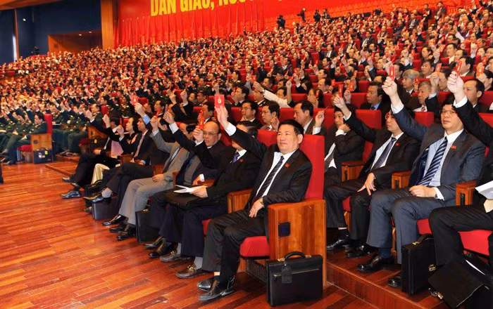 Các đại biểu tại phiên trù bị hôm 20/1 đã thông qua các nội dung cho công tác chuẩn bị Đại hội. Ảnh TTXVN