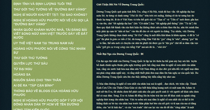 Bài viết của ông Hoàng Hữu Phước với nhiều từ ngữ vượt quá tầm của cuộc tranh luận, hướng tới công kích cá nhân. Ảnh chụp từ blog của ông Hoàng Hữu Phước. Bài viết của ông Hoàng Hữu Phước với nhiều từ ngữ vượt quá tầm của cuộc tranh luận, hướng tới công kích cá nhân. Ảnh chụp từ blog của ông Hoàng Hữu Phước.