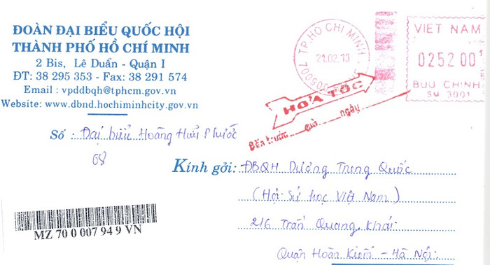 Thư ông Hoàng Hữu Phước gửi tới Đại biểu Quốc hội Dương Trung Quốc để xin lỗi về việc viết bài trên blog. Thư ông Hoàng Hữu Phước gửi tới Đại biểu Quốc hội Dương Trung Quốc để xin lỗi về việc viết bài trên blog.