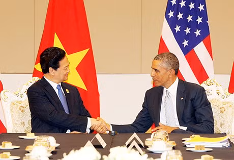 Thủ tướng Nguyễn Tấn Dũng và Tổng thống Barack Obama vui mừng vì những thành tựu đạt được của hai nước. Ảnh: Thủ tướng Nguyễn Tấn Dũng và Tổng thống Barack Obama vui mừng vì những thành tựu đạt được của hai nước. Ảnh: