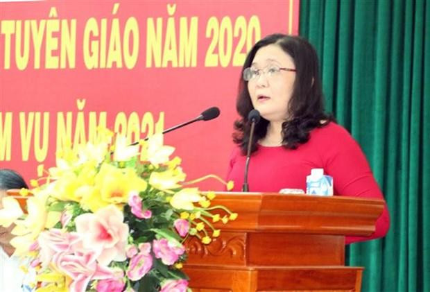 Chủ tịch Hội đồng Nhân dân tỉnh Bến Tre Hồ Thị Hoàng Yến. (Ảnh Công Trí/TTXVN) Chủ tịch Hội đồng Nhân dân tỉnh Bến Tre Hồ Thị Hoàng Yến. (Ảnh Công Trí/TTXVN)