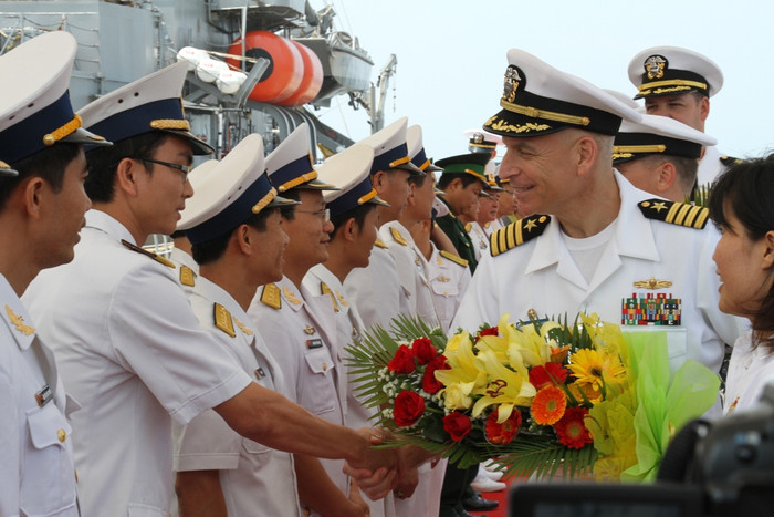 Lễ đón được tổ chức trọng thể tại cảng Tiên Sa. Ảnh HQ Lễ đón được tổ chức trọng thể tại cảng Tiên Sa. Ảnh HQ