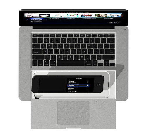 Tuy nhiên, nhà thiết kế Enrico Penello còn muốn nhiều hơn thế khi giới thiệu MacBook Pro với thiết bị điều khiển iRemote, nằm phía dưới chỗ đặt cổ tay và touchpad cảm ứng. Bằng sóng Wi-Fi hay Bluetooth, bạn toàn quyền chỉ huy máy tính trong lúc nghe nhạc, xem phim... rất linh hoạt. Tuy nhiên, nhà thiết kế Enrico Penello còn muốn nhiều hơn thế khi giới thiệu MacBook Pro với thiết bị điều khiển iRemote, nằm phía dưới chỗ đặt cổ tay và touchpad cảm ứng. Bằng sóng Wi-Fi hay Bluetooth, bạn toàn quyền chỉ huy máy tính trong lúc nghe nhạc, xem phim... rất linh hoạt.