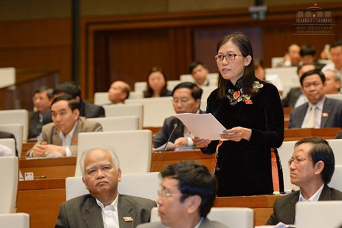 Bà Lê Thị Nga đánh giá, nhiều người tàn ác trục lợi trên sự sống chết của đồng bào. ảnh: Trung tâm thông tin Quốc hội.