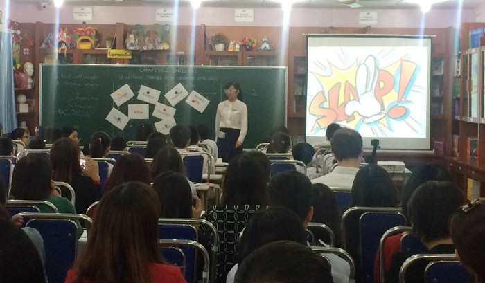 Những tiết học Toán bằng tiếng Anh của trường Newton được thiết kế sinh động, dễ tiếp thu và không gây nhàm chán cho học sinh. ảnh: ngs.