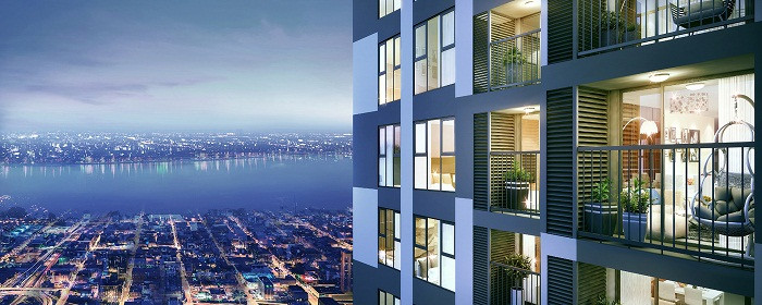 Căn hộ có ban công chính hướng Tây đem lại giá trị cao về mặt phong thủy cho khách hàng.