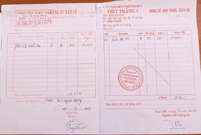 Giá photo ngoài thị trường chỉ 200 đồng/trang A4, nhưng nhà trường thu của học sinh đến 500 đồng.