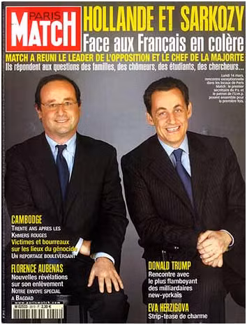 Ông Hollande và đối thủ cạnh tranh Nicolas Sarkozy