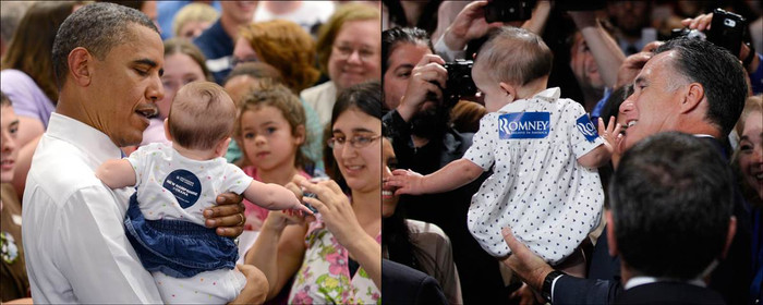 Khi họ cùng bế trẻ em.