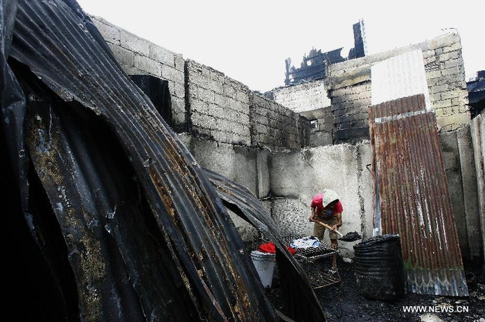 Khu ổ chuột bị cháy đen.