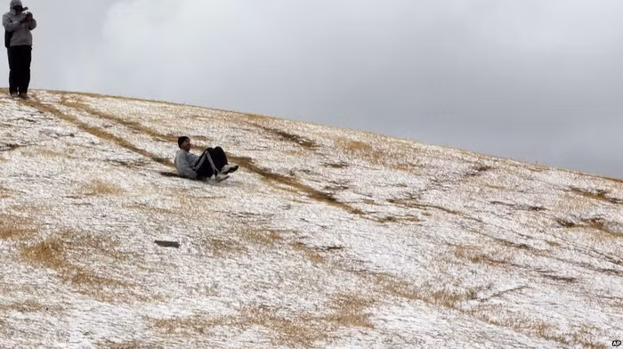 Họ thậm chí còn thử mạo hiểm với trò trượt tuyết.