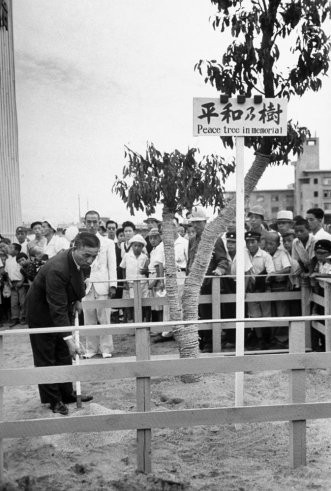 Một buổi lễ trồng cây với lời nhắn về Hoà bình tại Hiroshima, năm 1947. Một buổi lễ trồng cây với lời nhắn về Hoà bình tại Hiroshima, năm 1947.