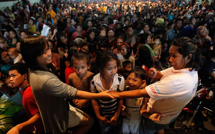 Nơi sơ tán của người dân Manila.