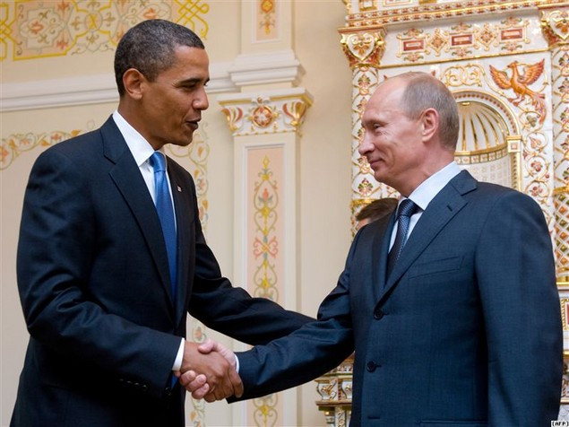 Tổng thống Nga Vladimir Putin và Tổng thống Mỹ Barack Obama. Tổng thống Nga Vladimir Putin và Tổng thống Mỹ Barack Obama.
