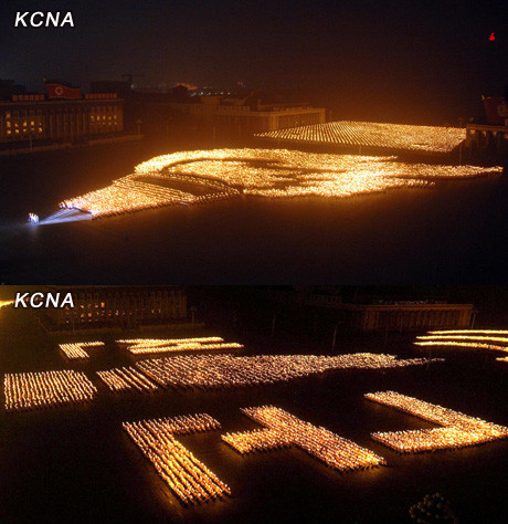 Cả một góc trời thủ đô Bình Nhưỡng đã rực sáng.