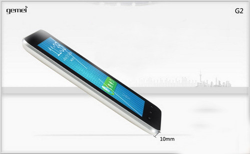 Gemei G2 (Giá tham khảo 3 triệu đồng): Màn hình cảm ứng đa điểm điện dung 7 inch. Độ phân giải 600x800. Chip CPU A10 1.5 GHZ, Ram DDR3 1GHZ. Dung lượng bộ nhớ 8GB. Hệ điều hành Android 2.3.4. Gemei G2 (Giá tham khảo 3 triệu đồng): Màn hình cảm ứng đa điểm điện dung 7 inch. Độ phân giải 600x800. Chip CPU A10 1.5 GHZ, Ram DDR3 1GHZ. Dung lượng bộ nhớ 8GB. Hệ điều hành Android 2.3.4.
