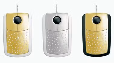 Diamon PC Mouse: Đây là có thể chú chuột đắt giá nhất thế giới được sản xuất bởi Fabstuff với 59 viên kim cương được chế tác tinh xảo. Các viên kim cương được sắp đặt theo 2 kiểu "rải rác" và "hình bông hoa". Thiết bị có phím cuộn màu đen ở giữa. Thuộc dòng tộc chuột quang, kết nối thông qua cổng USB và được bảo hành 3 năm. Giá khoảng 24.180 USD