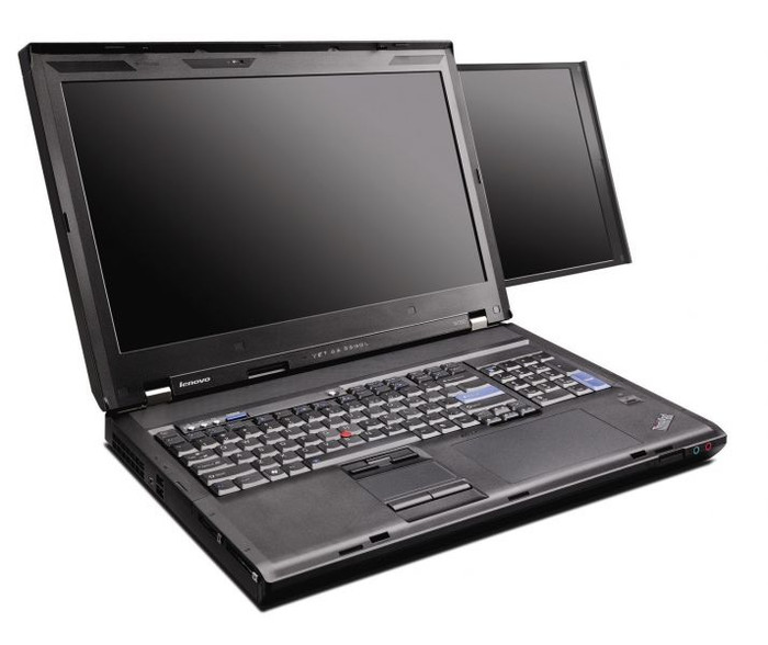 Lenovo ThinkPad W700DS: Điểm độc đáo của Thinkpad W700DS là nó có thêm một màn hình phụ (kéo ra từ màn hình chính) - một điều cực kì hữu dụng khi làm việc trên Excel hay Cad. Trái tim của laptop này là chip 2.53 GHz Core 2 Quad Extreme QX9000, kèm theo đó là 4GB RAM và hai ổ cứng 250 GB 5200 rpm. Giá thành là 4500 USD. Lenovo ThinkPad W700DS: Điểm độc đáo của Thinkpad W700DS là nó có thêm một màn hình phụ (kéo ra từ màn hình chính) - một điều cực kì hữu dụng khi làm việc trên Excel hay Cad. Trái tim của laptop này là chip 2.53 GHz Core 2 Quad Extreme QX9000, kèm theo đó là 4GB RAM và hai ổ cứng 250 GB 5200 rpm. Giá thành là 4500 USD.
