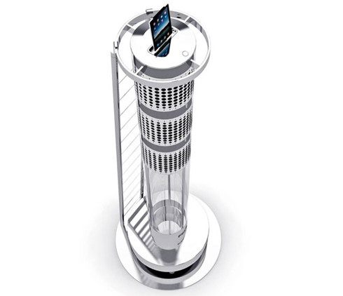 AeroDream One: Nhạc sĩ Jean Michel Jarre trình làng dock cắm dành cho iPhone, iPad và iPod có tên AeroDream One cao tới 3,5 mét, nặng 395 kg và mỗi lần muốn kết nối thiết bị, người dùng sẽ phải bắc thang để trèo lên. AeroDream One có đường kính 414 mm, tích hợp loa 10.000W stereo với màu trắng, đen hoặc vàng với giá 565.000 USD. AeroDream One: Nhạc sĩ Jean Michel Jarre trình làng dock cắm dành cho iPhone, iPad và iPod có tên AeroDream One cao tới 3,5 mét, nặng 395 kg và mỗi lần muốn kết nối thiết bị, người dùng sẽ phải bắc thang để trèo lên. AeroDream One có đường kính 414 mm, tích hợp loa 10.000W stereo với màu trắng, đen hoặc vàng với giá 565.000 USD.