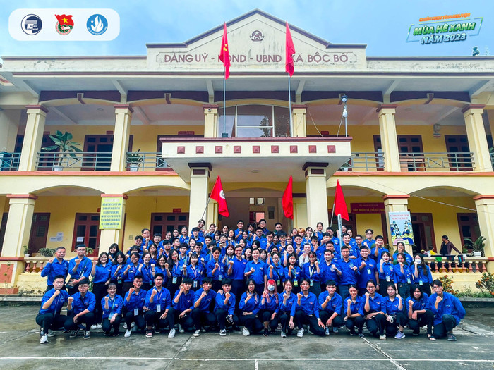 Các đoàn viên thanh niên Trường Đại học Công nghệ (Đại học Quốc gia Hà Nội) tham gia Mùa hè xanh 2023. (Ảnh: NVCC) Mùa hè xanh 2023.jpg
