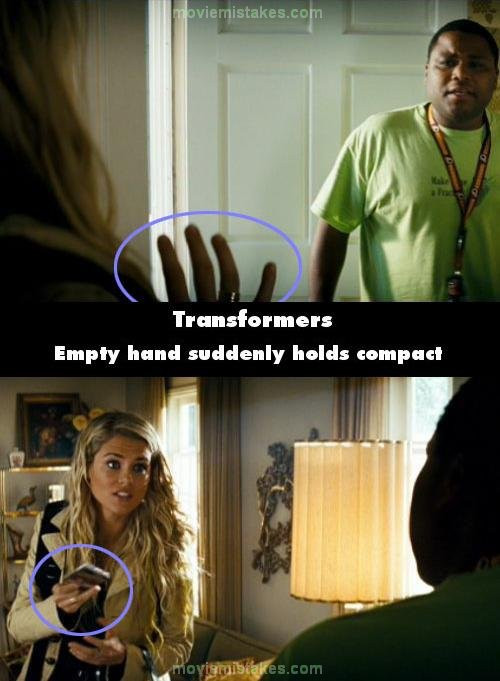 Glen đứng đối diện với Maggie, ở cảnh khuôn mặt của Glen, bàn tay phải của Maggie không cầm gì (lúc cô giơ tay lên). Nhưng khi cắt sang cảnh Maggie, khán giả thấy cô đang cầm một hộp phấn. Glen đứng đối diện với Maggie, ở cảnh khuôn mặt của Glen, bàn tay phải của Maggie không cầm gì (lúc cô giơ tay lên). Nhưng khi cắt sang cảnh Maggie, khán giả thấy cô đang cầm một hộp phấn.