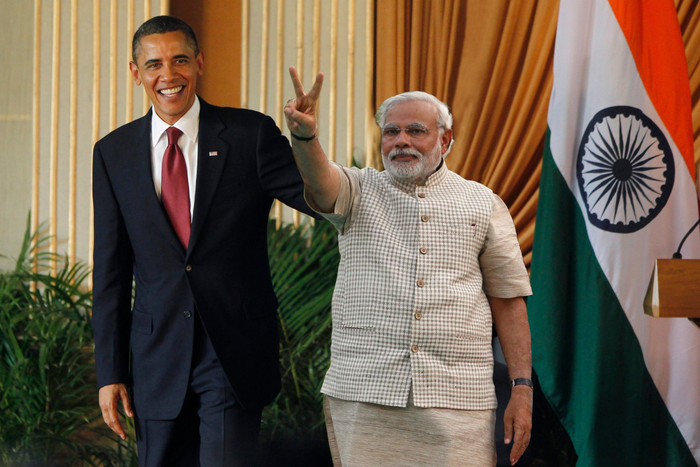Tổng thống Mỹ Barack Obama và Thủ tướng Ấn Độ Narendea Modi. Tổng thống Mỹ Barack Obama và Thủ tướng Ấn Độ Narendea Modi.