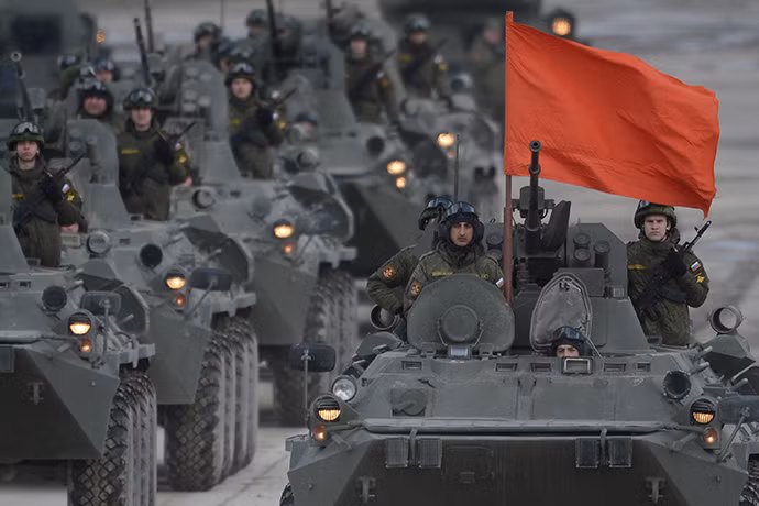 Thiết bị quân sự Nga tham gia diễn tập tại Alabino.