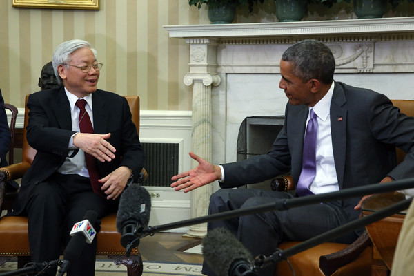 Tổng Bí thư Nguyễn Phú Trọng và Tổng thống Mỹ Barack Obama trong chuyến thăm nước Mỹ. Tổng Bí thư Nguyễn Phú Trọng và Tổng thống Mỹ Barack Obama trong chuyến thăm nước Mỹ.