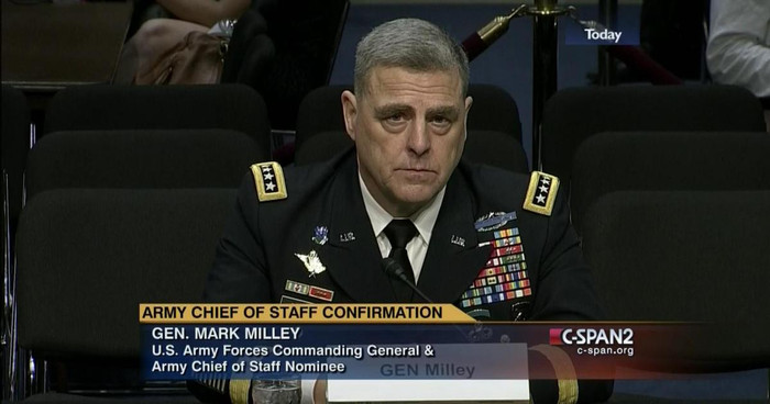 Tham mưu trưởng Lục quân Mỹ Mark Milley. Tham mưu trưởng Lục quân Mỹ Mark Milley.