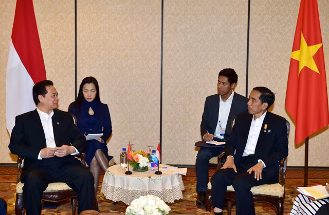 Việt Nam và Indonesia tăng cường quan hệ hữu nghị vì lợi ích của nhân dân hai nước. ảnh: VGP.