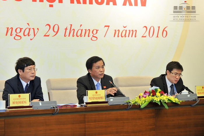 Ông Nguyễn Hạnh Phúc cho biết, Ủy ban Thường vụ Quốc hội sẽ vào giám sát dự án Formosa và báo cáo Quốc hội. ảnh: Trung tâm thông tin Quốc hội.