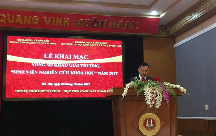 Lễ khai mạc vòng sơ khảo giải thưởng "Sinh viên nghiên cứu khoa học" năm 2017 (Ảnh: Xuân Trung). Lễ khai mạc vòng sơ khảo giải thưởng "Sinh viên nghiên cứu khoa học" năm 2017 (Ảnh: Xuân Trung).