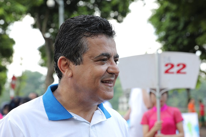 Hình ảnh ông Saadi Salama – Đại sứ đặc mệnh toàn quyền Nhà nước Palestine tại Việt Nam (Ảnh: tác giả cung cấp).