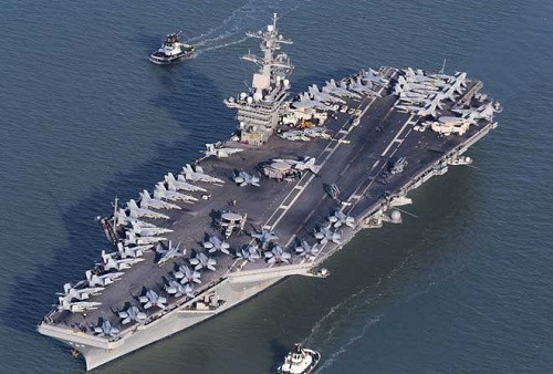 Tàu sân bay USS Ronald Reagan của Mỹ (Ảnh Reuters). Tàu sân bay USS Ronald Reagan của Mỹ (Ảnh Reuters).