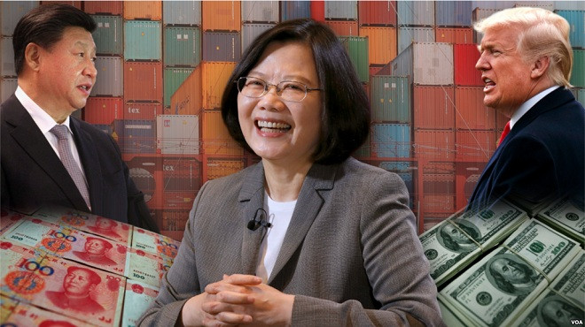 Chủ tịch Trung Quốc, Tập Cận Bình (trái), nhà lãnh đạo Đài Loan, bà Thái Anh Văn (giữa) và Tổng thống Mỹ, Donald Trump (phải) (Ảnh: VOA). Chủ tịch Trung Quốc, Tập Cận Bình (trái), nhà lãnh đạo Đài Loan, bà Thái Anh Văn (giữa) và Tổng thống Mỹ, Donald Trump (phải) (Ảnh: VOA).